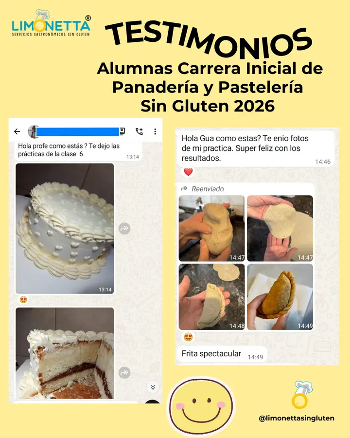 Testimonios de alumnas con torta y empanadas sin gluten